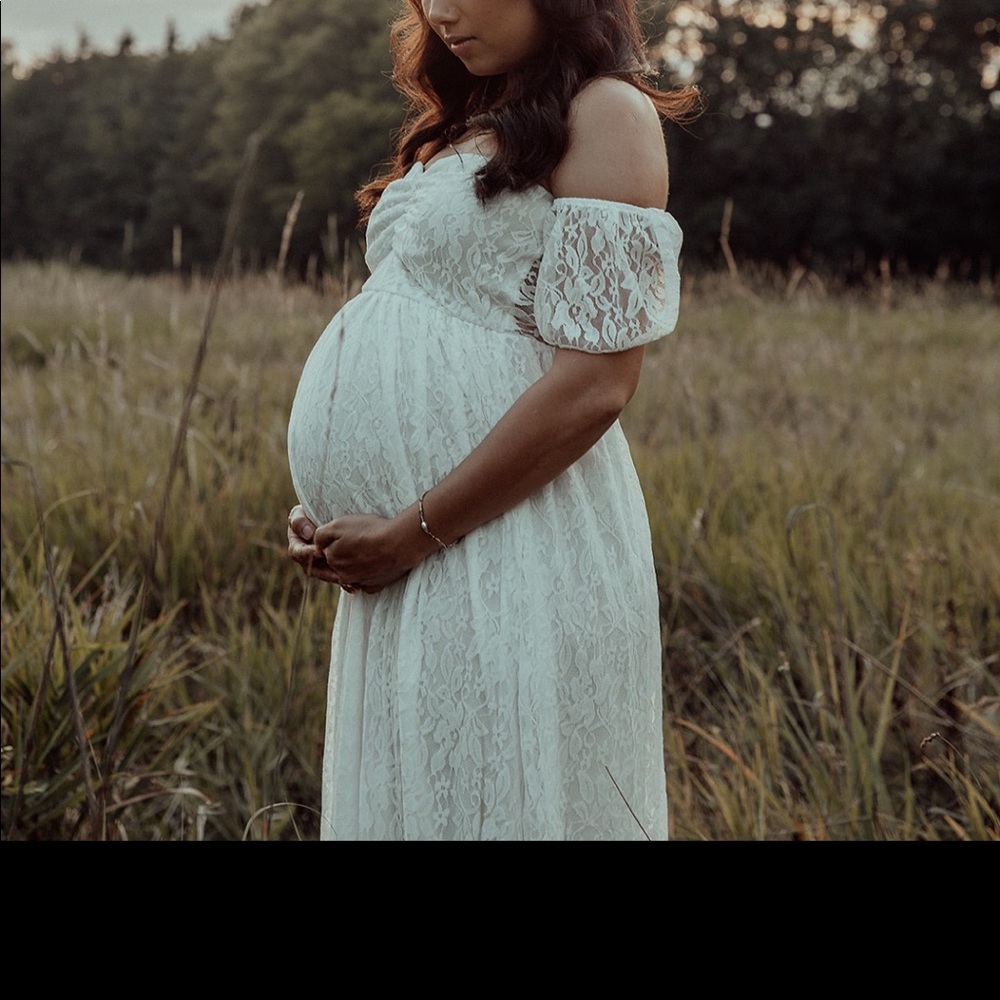 Beautiful white maternity gown
